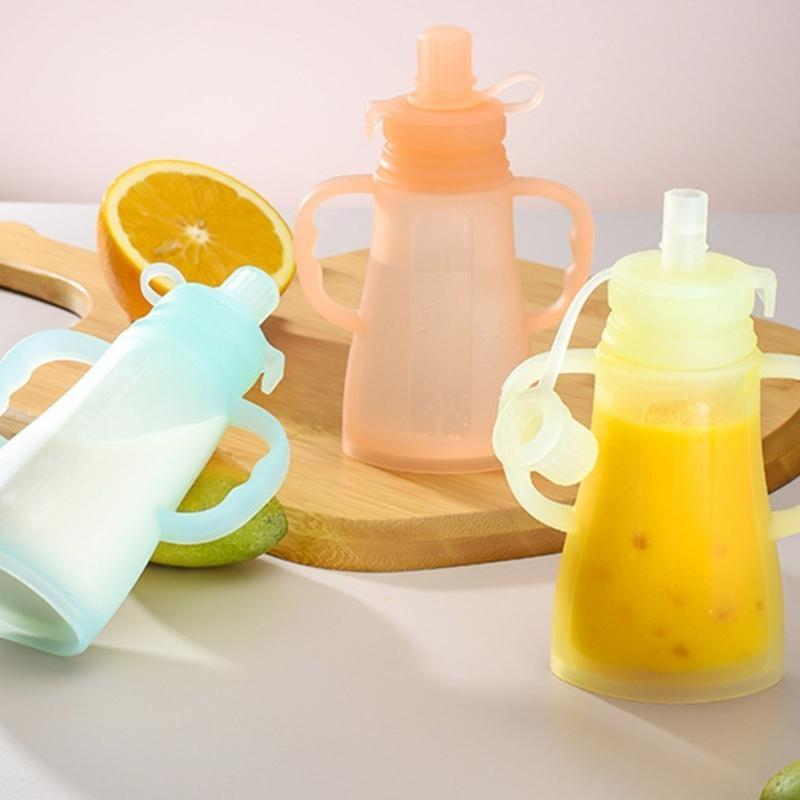 Baby Food Reusable Pouches - Przenośna, szczelna silikonowa torba do przechowywania
