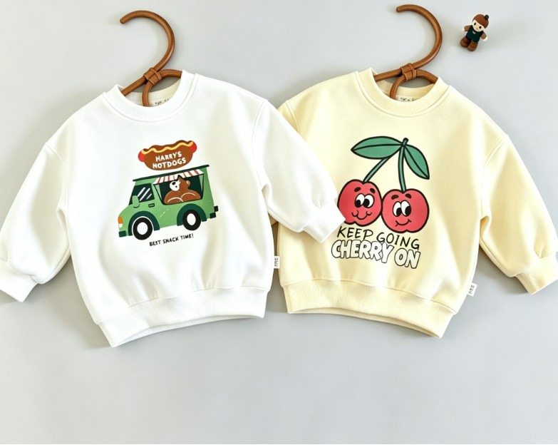 Baby Food Intake - Dziecięca bluza z okrągłym dekoltem, z